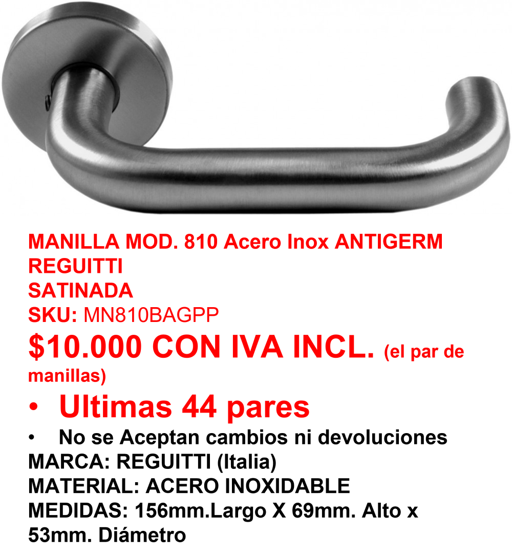 MANILLA 810 ANTIBACTERIAL ITALIANA (Producto Descontinuado - Ventas hasta agotar stock).