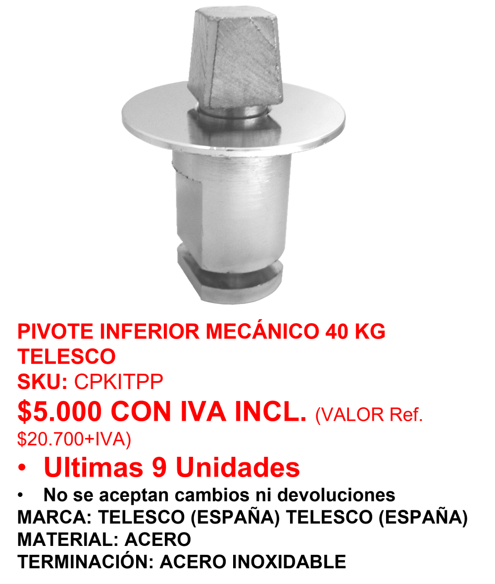 PIVOTE INFERIOR MECÁNICO TELESCO (Producto Descontinuado Venta hasta Agotar Stock)